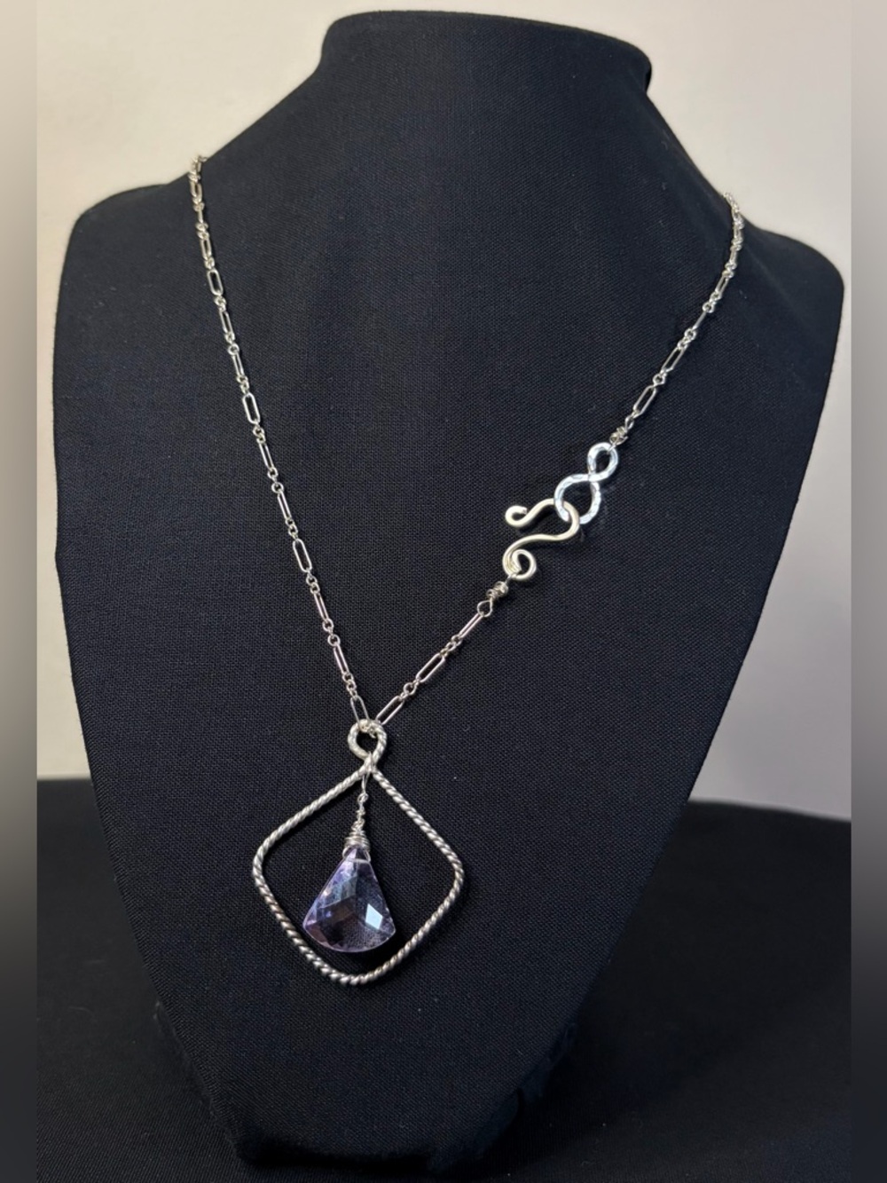 Sterling Silver Amethyst Artisan Hand Crafted Necklace - Picture 7 of 7